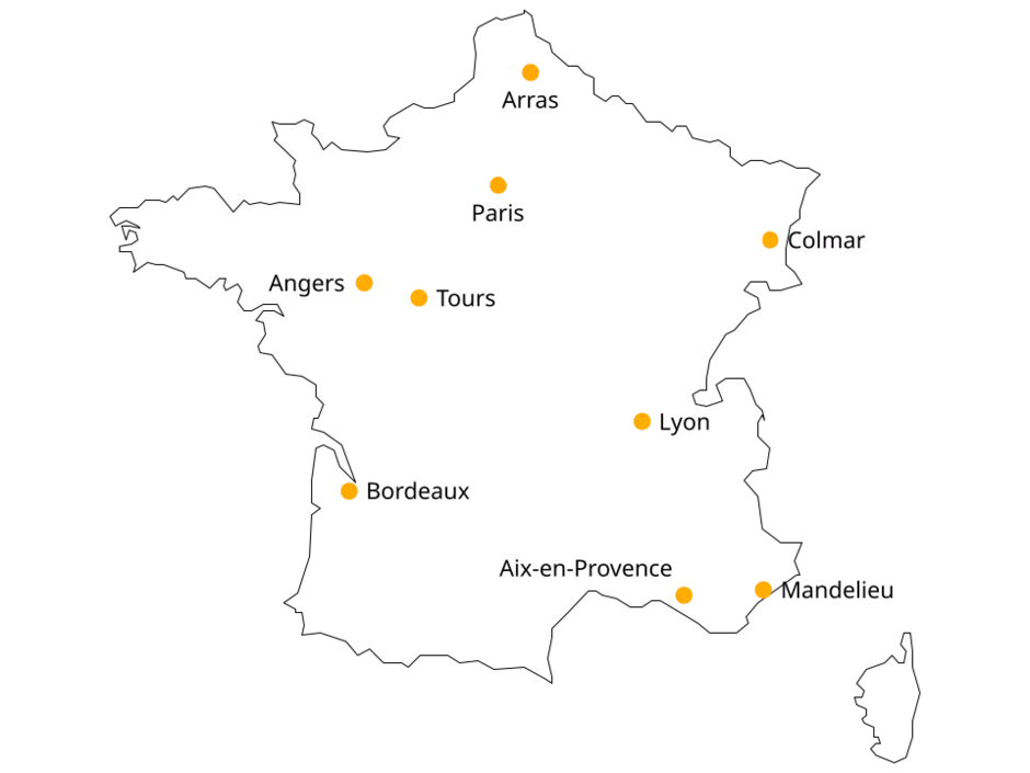Carte de notre présence en France